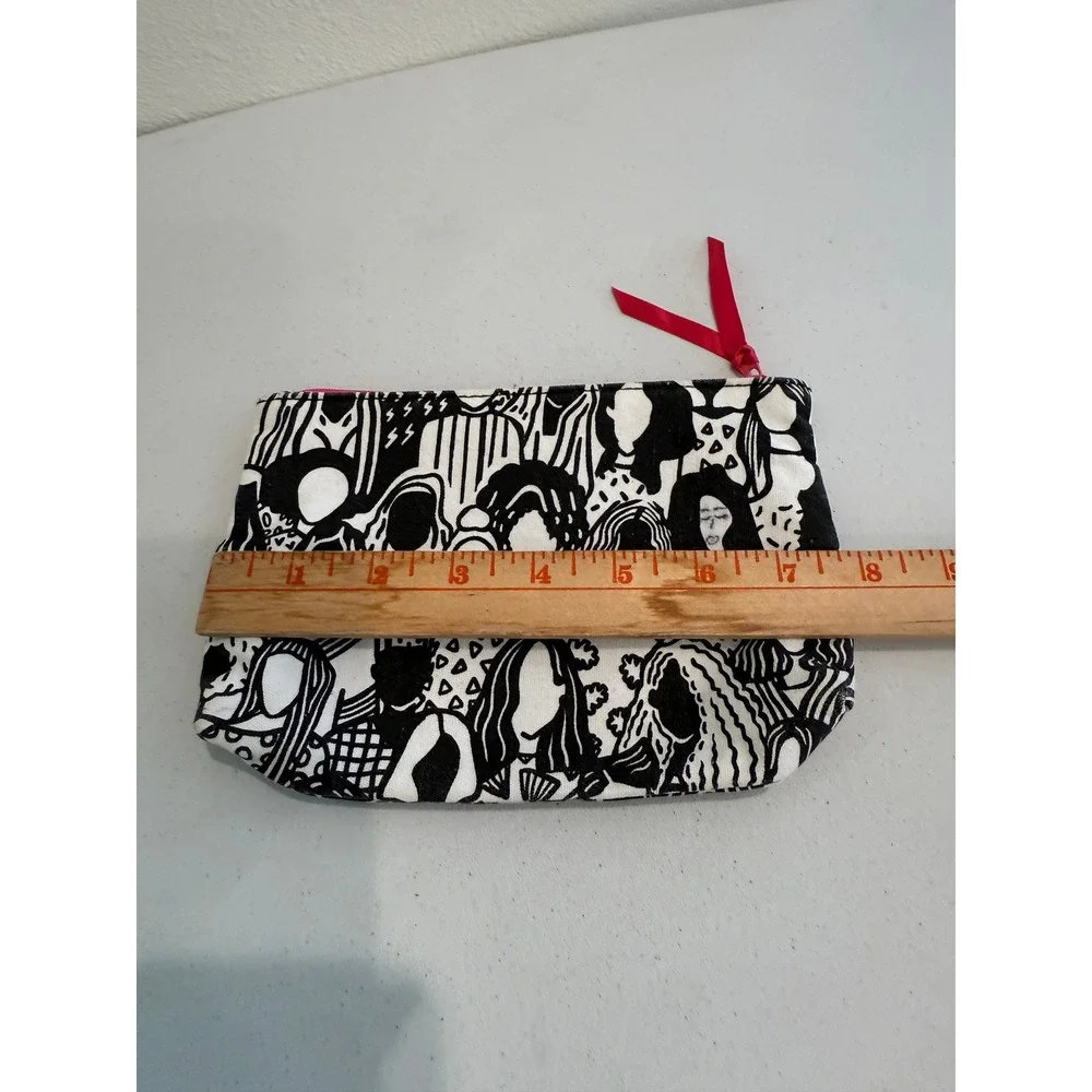 Ipsy x APCWitte Illustrated People Makeup Bag Pink Zipper Cosmetic Pouch